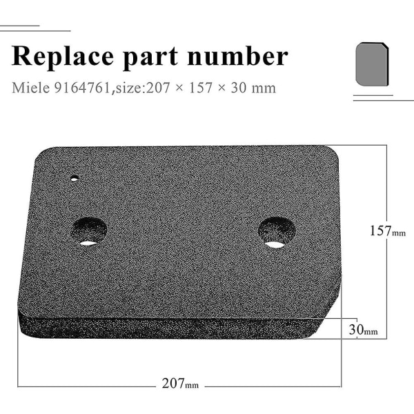 2 stk erstatningsfilter til Miele 9164761 Tørketrommel Varmepumpetørker