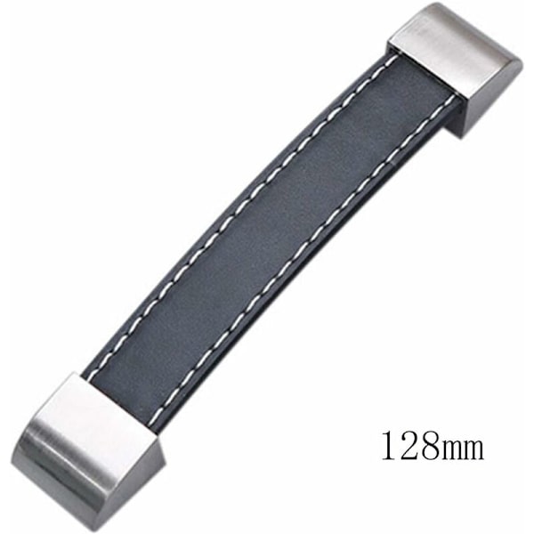 Möbelhandtag i mjukt PU-läder, 128 mm