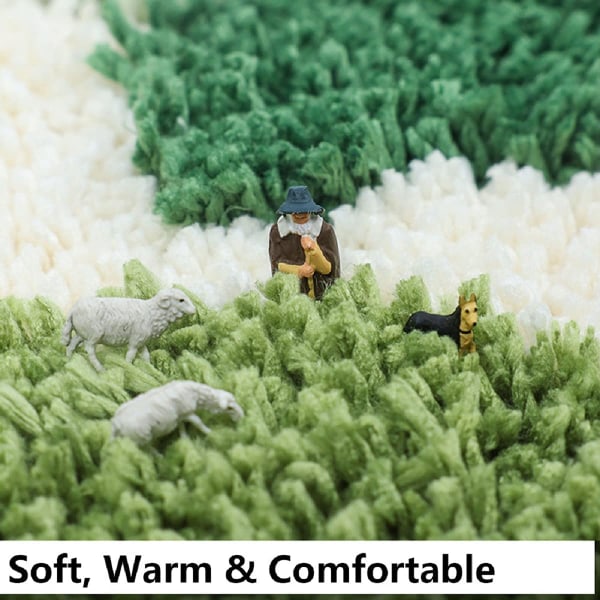 Grønne blader mikrofiber sterkt vannabsorberende baderomsmatte, 45*65cm