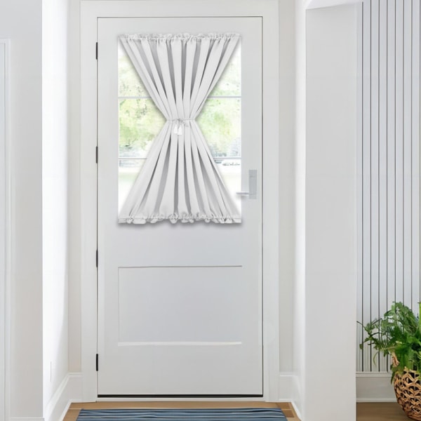 Dørgardin enkel stil ren, chiffongardiner romantisk boligindretning, hvid, 132 x 183 cm 132*183cm