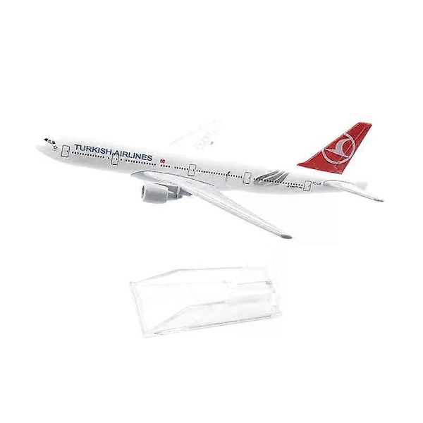 16cm Turkish Airlines Boeing 777 Flygplansmodell Diecast Metall 1/400 Skala Flygplan