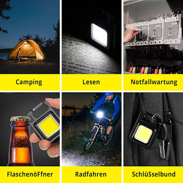 st Mini oppladbar lommelykt, 500 lumen 4 moduser Bærbar liten m