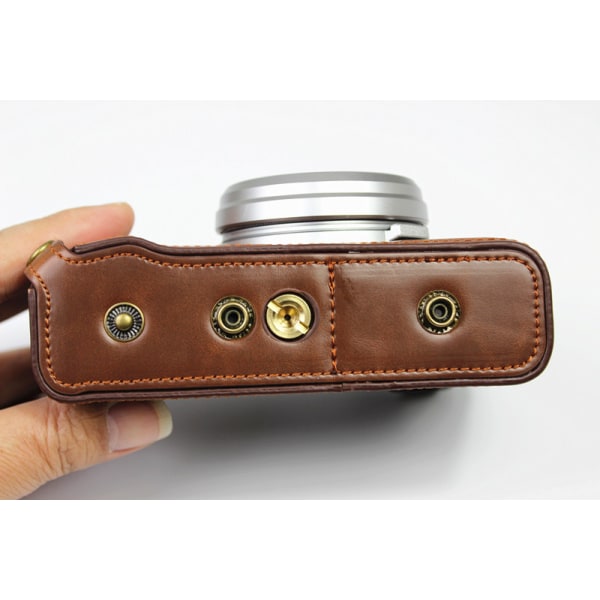 Kamerafodral i äkta läder Kompatibel för Fujifilm CASE -kaffe