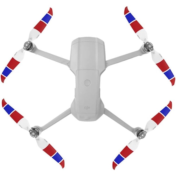 Air 2S Propeller Tyst Propeller Vikbar 7238F Propeller för DJI Mavic Air 2/Air 2S Drontillbehör (Röd Blå Vit 4st)