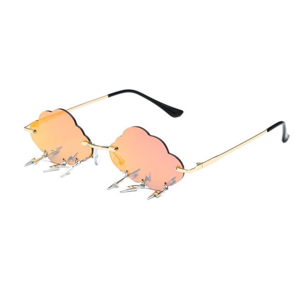 Cloud Lightning Uregelmæssige Form Solbriller-Rimless Briller10#