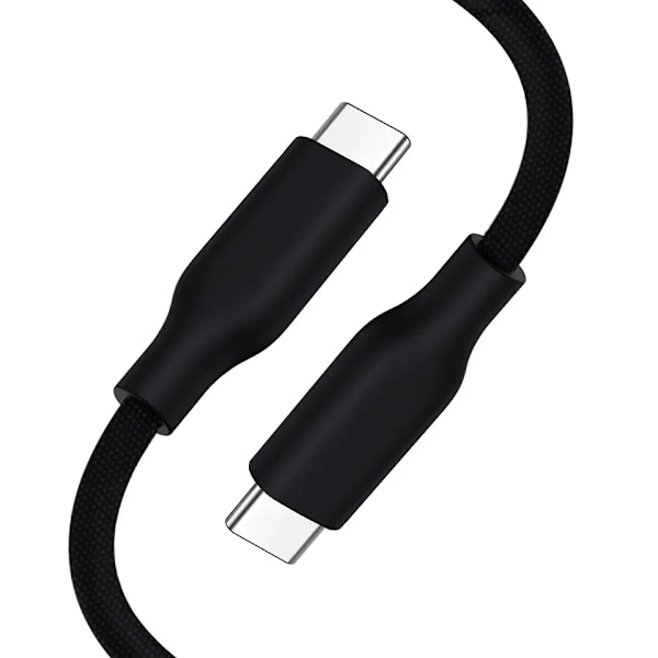 100W USB Type C til USB Type C Kabel Oppgradert Hurtigladekabel Telefonlader Kompatibel med Alle Systemer black 1 meter