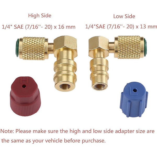 R12 til R134 A Høj/lav AC Fitting Port Retrofit Konverter Adapter