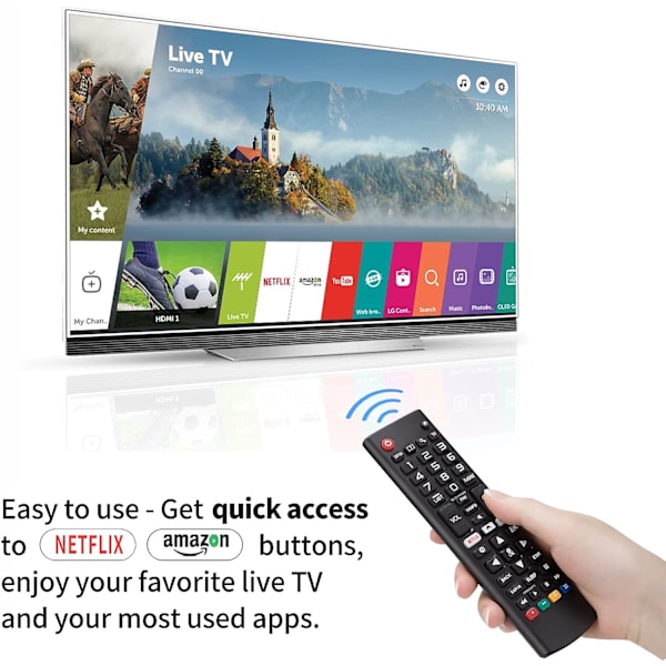 Universell fjärrkontroll för LG Smart TV, LCD, LED, 3D, HDTV, AKB75095308, AKB75095307, AKB73715601, kompatibel med alla LG-fjärrkontroller