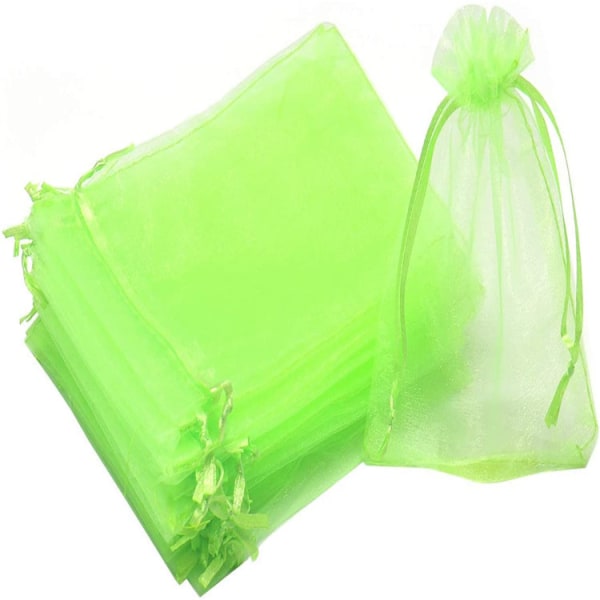 100 kpl Bunch Protection Bag Greippi Organza pussi - 10 * 12 cm - Vihreä