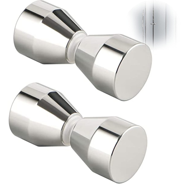 2 st Duschdörrhandtag Silver Aluminiumlegering Duschdörrknapp för Duschdörrar, Glas Yl