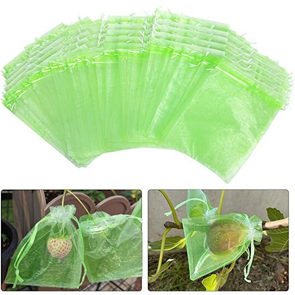100 st buntskydds påse grapefrukt organza påse-10*12cm-grön