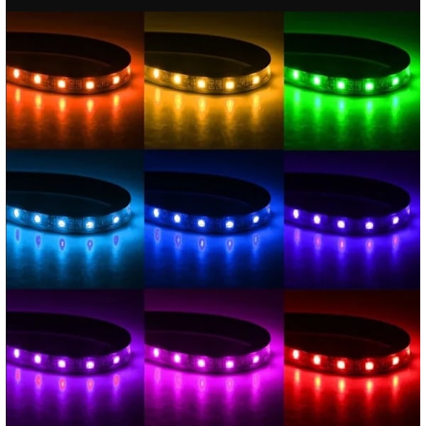 4x 36LED RGB bilinnredning Atmosfære Fotbrønn Strip Light 4x 36LED