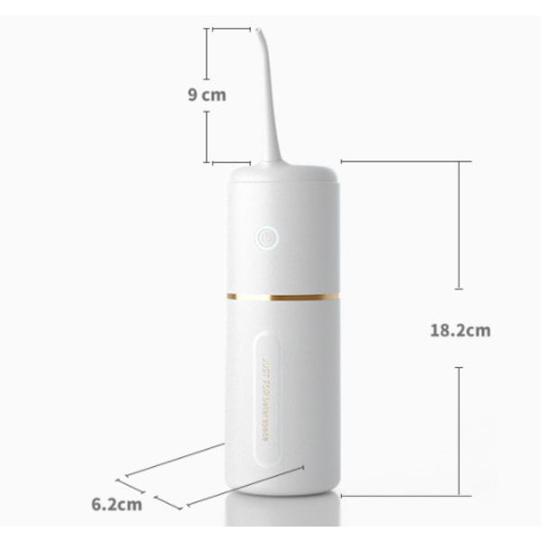 Portable Dental Water Flosser 280ml Oral Sprinkler hvid