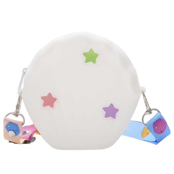 Crossbody Purse Toddler Cute Princess Shell-håndtasker (hvid)