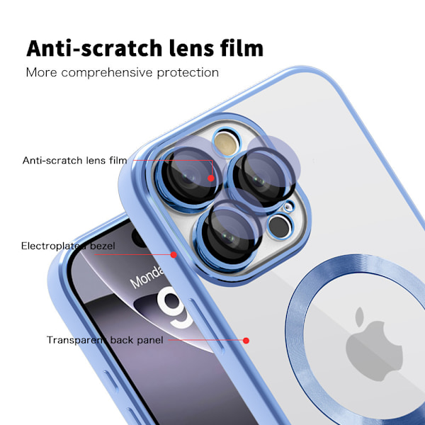 HONGDE Soveltuu Apple-sarjan uuteen CD-kuvioiseen läpinäkyvään magneettikortin pidikkeeseen ja iPhone-sarjan suojakuoreen grey iPhone12ProMax