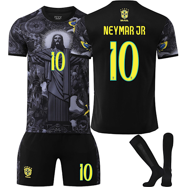 2025-2026 Brasilien Retro Special Edition Fodboldtrøje Nr. 7 Vinicius Nr. 10 Neymar Trøje Børnesæt{HONGDE} Size 10 socks Size S
