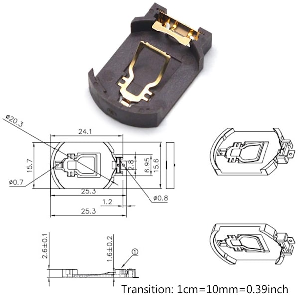 10 stk Batteriholder Opbevaring til Etui CR2016 Batteriholder Plastik 3V Knapcelle Batteriholder til Etui Kasse