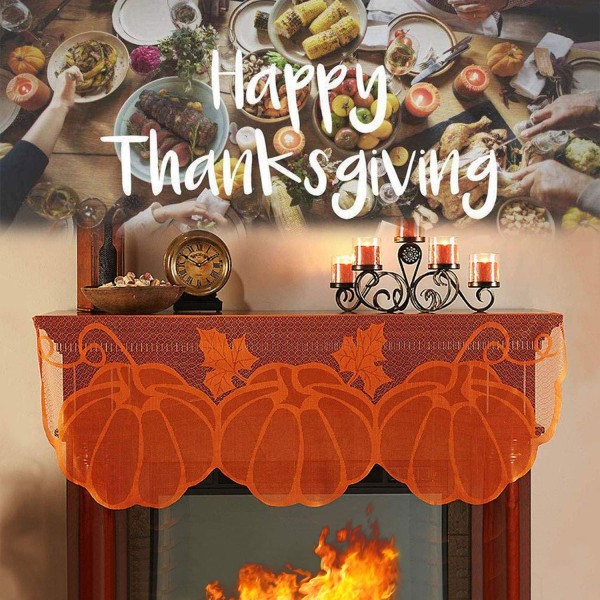 Thanksgiving Decor Takkahuivi 20 x 60 tuumaa (ruskea)