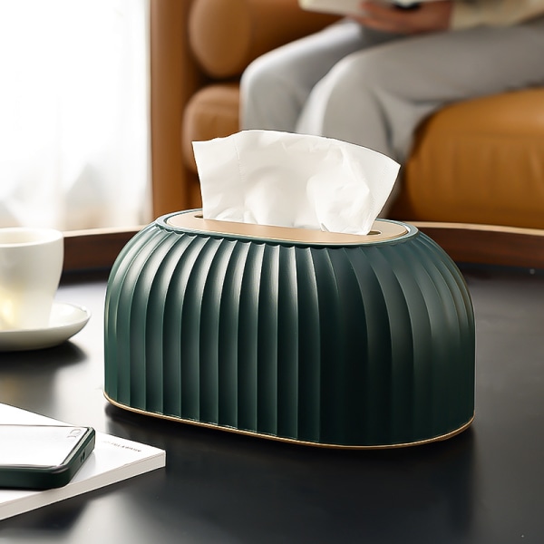 Servettbehållare, rektangulär Kleenex-hållare, svart