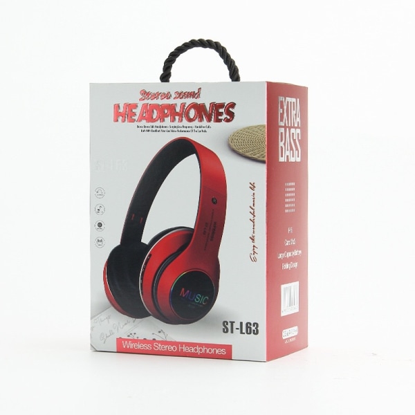 Vikbara trådlösa Bluetooth 5.0 hörlurar Headset Röd