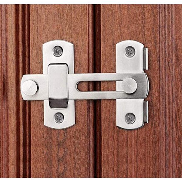 Hasp-låser, dører med skyvelåsbolter (2 stk, sølv)