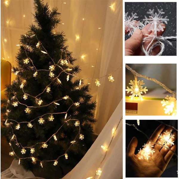 Christmas Lights Snowflake String Lights 19.6 ft