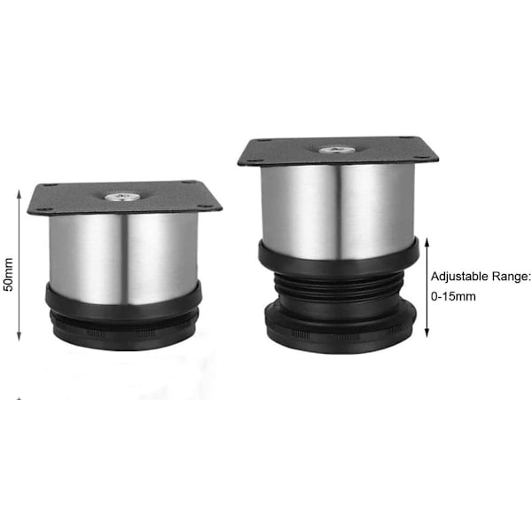4 kpl säädettävät huonekalujalat, pyöreät, hyllyt 50 mm