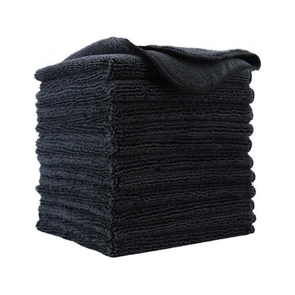 Ensiluokkainen mikrokuituliina, 30 x 30 cm (12 kpl) (musta)