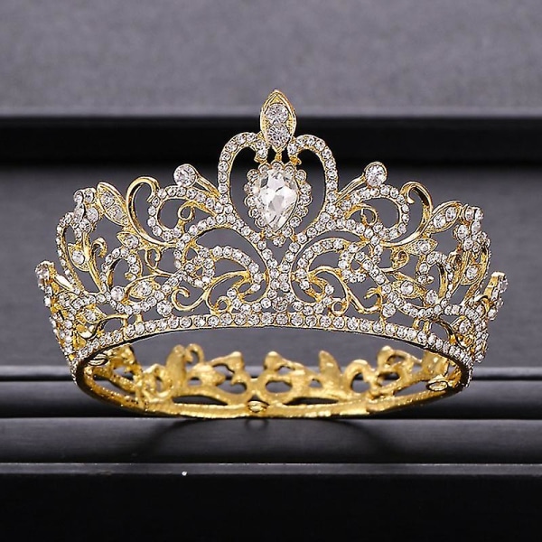 Trendy Bride Crown Barok Rhinestone Crystal Golden Accessories
