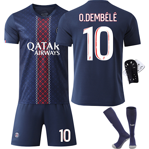 2025-2026 Paris Fotballdrakt Nr. 7 Mbappe 19 Li Gangren 10 Dembele 9 Ramos Draksett Utgave{HONGDE} No. 19 socks + protective gear #16