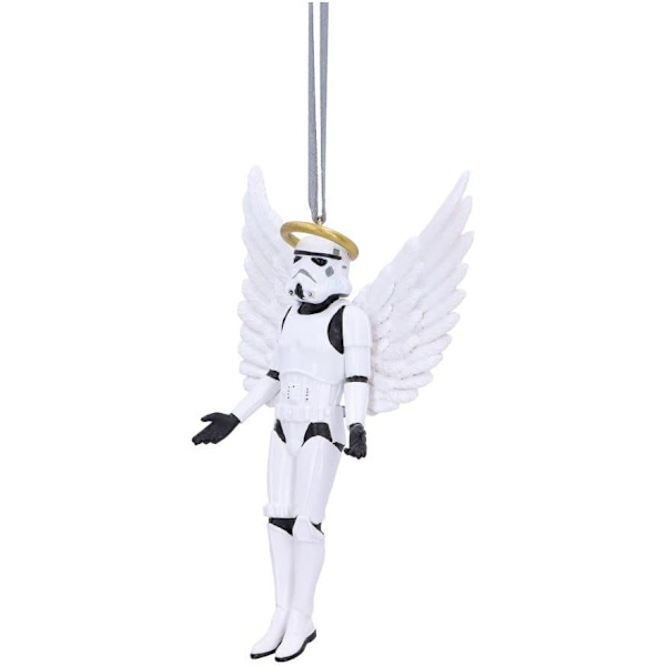 Hængende pynt, hvid, 13 cm