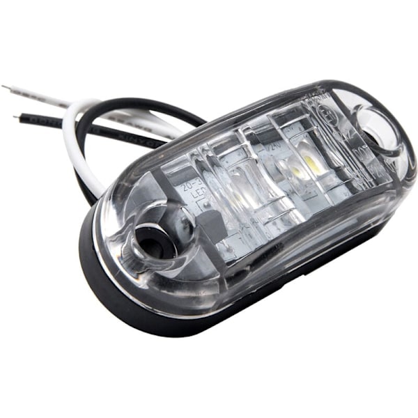 8 stk. LED sidemarkeringslys Positionslys Forreste Bageste Sidelampe 12V 24V Universal til Trailer Lastbil Campingvogn Van Bus Traktor, Hvid, 12v