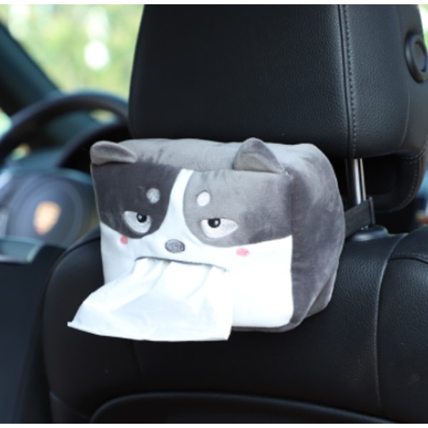 Bil Tissue Box Cartoon blød serviet Tissue Paper Holder-Husky