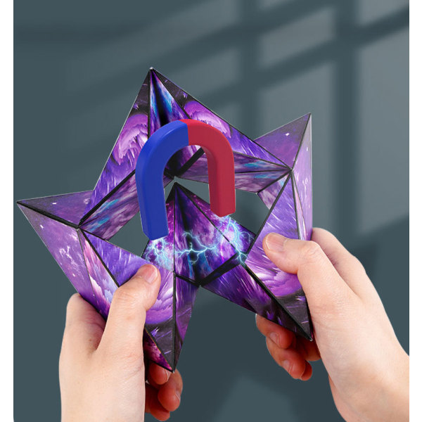 Forskellige udskiftelige magnetiske kube 3D Hånd Flip Puslespil Legetøj