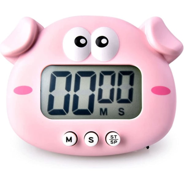 Magnetiska digitala timers, kökstimer digital väckarklocka (rosa)
