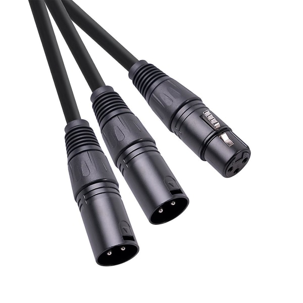 XLR-splitterkabel 3-polig XLR-hona till dubbla XLR-hane Y-kabel