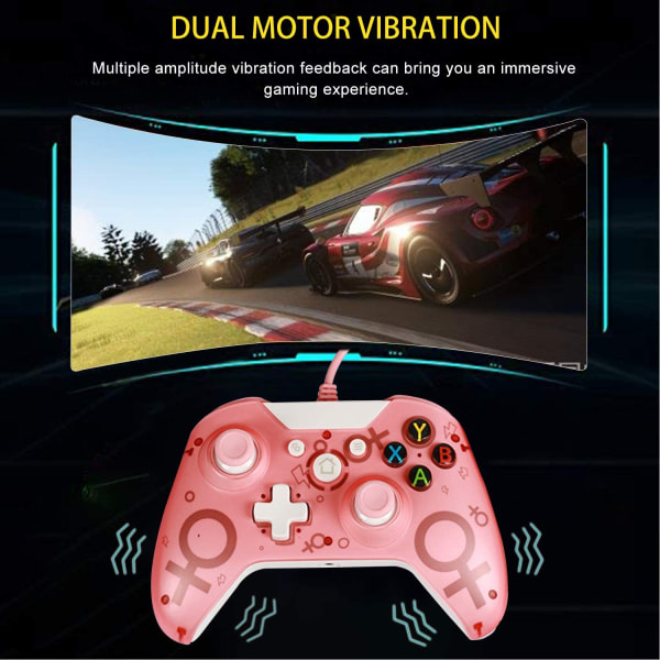 Xbox Onen kanssa yhteensopiva langallinen pelikonsoliohjain, (vaaleanpunainen)