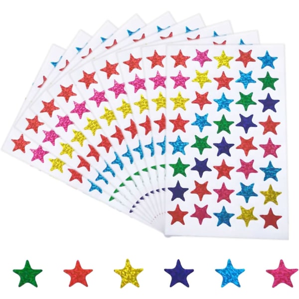 400 ark stjärnklistermärken blad stjärnklistermärken färgglada stjärnor klistermärken