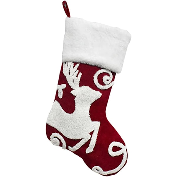 17\" Julstrumpor Strumpor Broderi Älg Jul Godis Presentpåse
