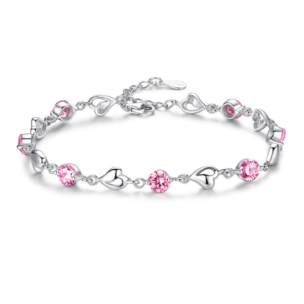 925 sterling sølv armbånd smykker jubileumsbursdag, rosa
