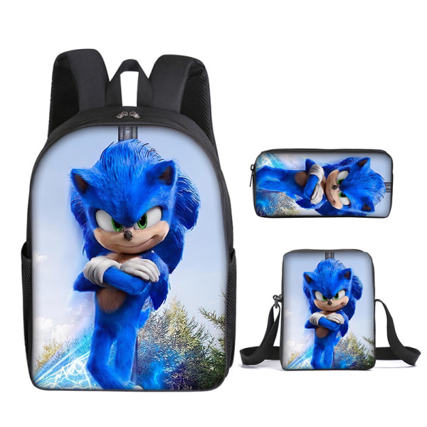 Sonic Student Skole Taske Tredelt