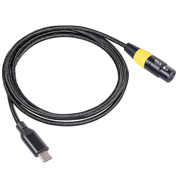 USB C til XLR hun-kontakt Type C hann til 3-pinners XLR hun mikrofon