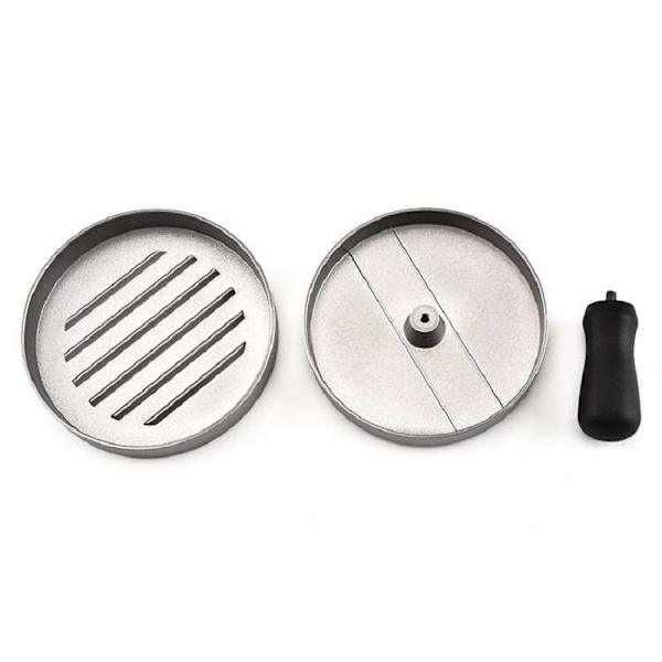 Plast handtag manuell non-stick belagd köttfärspajpress