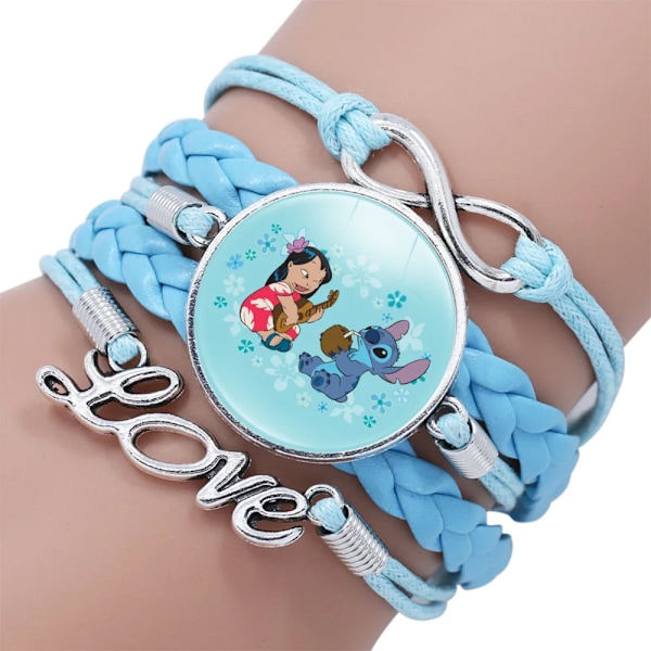 Disney Lilo ja Stitch sininen monikerroksinen rannekoru tytöille Anime-korut Sarjakuva-aikarannekoru Lasten syntymäpäivälahja 20001941