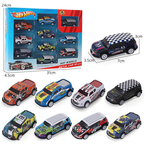 Kilpa-autot Die cast Race Car Vehicles  Setti 10 (Kilpa-autot)