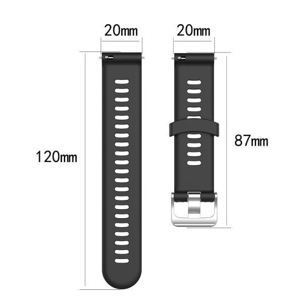 Silikoneurrem Sort 20 mm Garmin Forerunner 245 Sort 20 mm