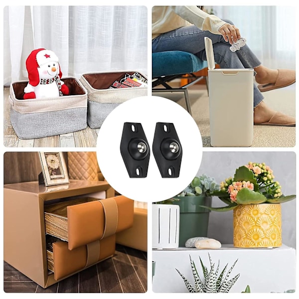 24 stk Selvklebende Svingbare Hjul, Kulehjul, Små Hjul for Møbler Svingbare Hjul, Mini Svingbare Hjul, Møbelhjul Trinse for Fu
