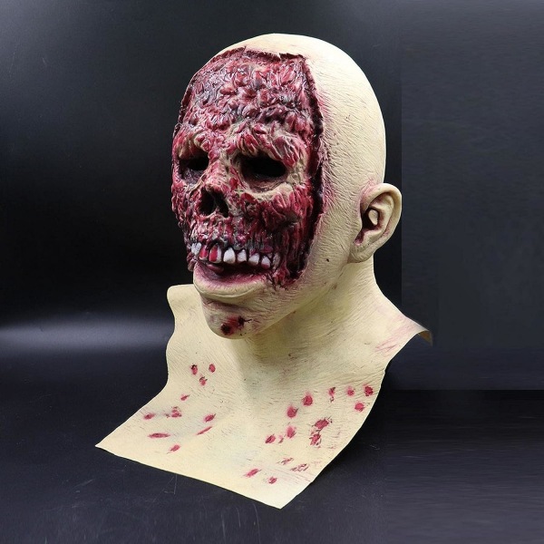 Blodig skräckdödskallehuvud Halloween Dubbelskiktsriven mask B