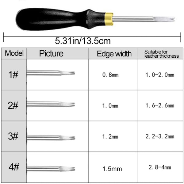 Læderkantværktøj - Læderkant til DIY-læderhåndværk - 0,8 mm #1