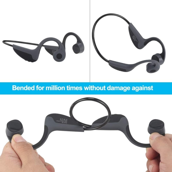 Wireless Bone Conduction Hörlurar Bluetooth Headset svart